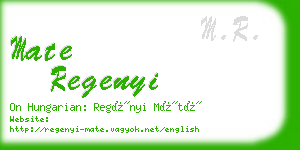 mate regenyi business card